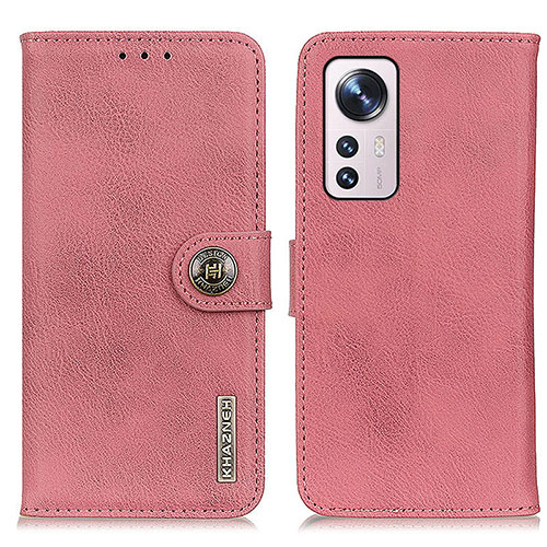 Leather Case Stands Flip Cover Holder K02Z for Xiaomi Mi 12 Lite 5G Pink