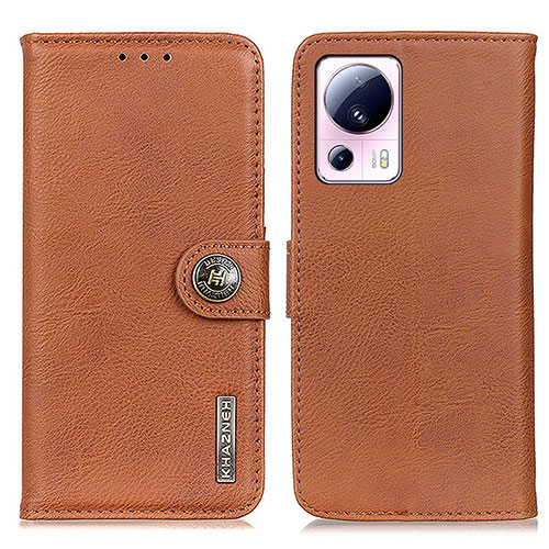 Leather Case Stands Flip Cover Holder K02Z for Xiaomi Mi 12 Lite NE 5G Brown