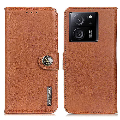 Leather Case Stands Flip Cover Holder K02Z for Xiaomi Mi 13T Pro 5G Brown