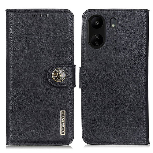 Leather Case Stands Flip Cover Holder K02Z for Xiaomi Poco C65 Black