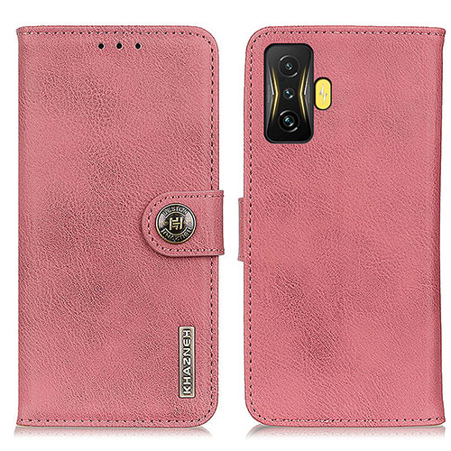 Leather Case Stands Flip Cover Holder K02Z for Xiaomi Redmi K50 Gaming 5G Pink