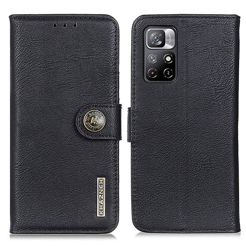 Leather Case Stands Flip Cover Holder K02Z for Xiaomi Redmi Note 11 5G Black