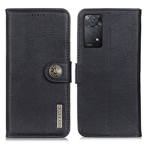 Leather Case Stands Flip Cover Holder K02Z for Xiaomi Redmi Note 11 Pro 5G Black