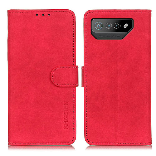 Leather Case Stands Flip Cover Holder K03Z for Asus ROG Phone 7 Pro Red