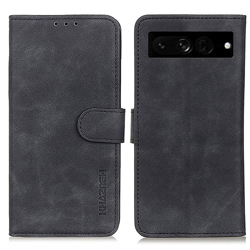 Leather Case Stands Flip Cover Holder K03Z for Google Pixel 7 Pro 5G Black