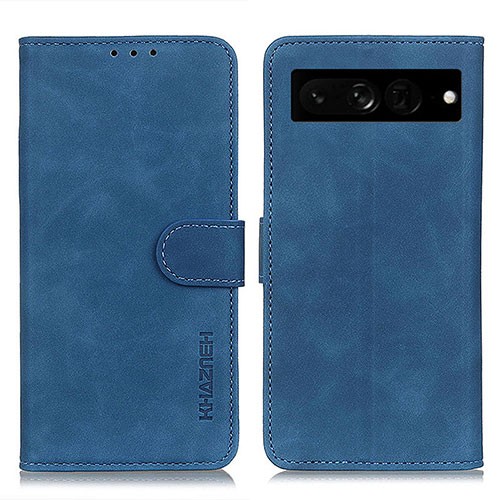 Leather Case Stands Flip Cover Holder K03Z for Google Pixel 7 Pro 5G Blue