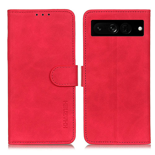 Leather Case Stands Flip Cover Holder K03Z for Google Pixel 7 Pro 5G Red