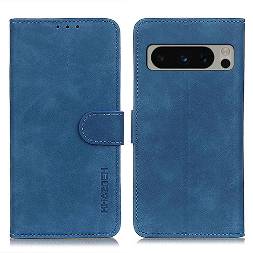 Leather Case Stands Flip Cover Holder K03Z for Google Pixel 8 Pro 5G Blue