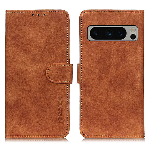 Leather Case Stands Flip Cover Holder K03Z for Google Pixel 8 Pro 5G Brown
