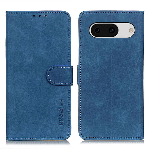 Leather Case Stands Flip Cover Holder K03Z for Google Pixel 8a 5G Blue