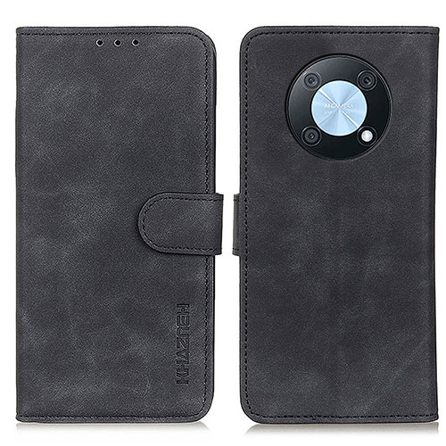 Leather Case Stands Flip Cover Holder K03Z for Huawei Enjoy 50 Pro Black