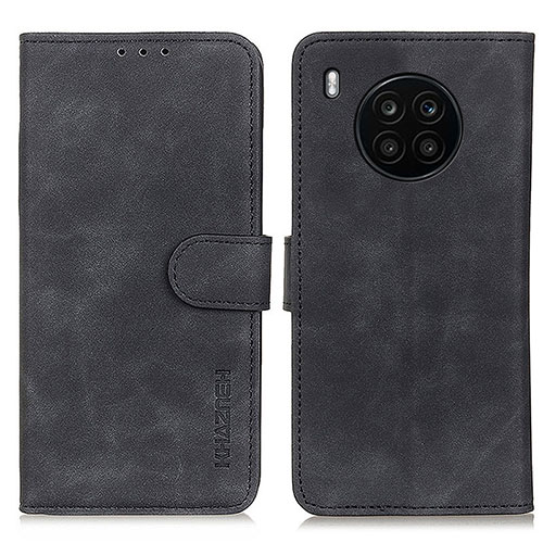 Leather Case Stands Flip Cover Holder K03Z for Huawei Honor 50 Lite Black