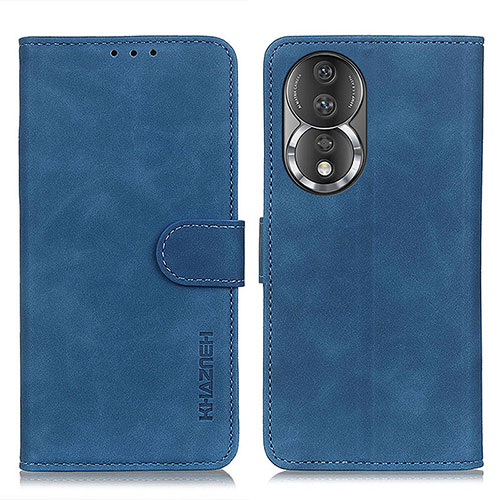 Leather Case Stands Flip Cover Holder K03Z for Huawei Honor 80 5G Blue