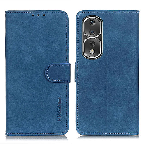 Leather Case Stands Flip Cover Holder K03Z for Huawei Honor 80 Pro 5G Blue