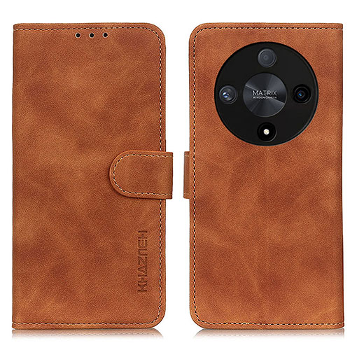 Leather Case Stands Flip Cover Holder K03Z for Huawei Honor Magic6 Lite 5G Brown