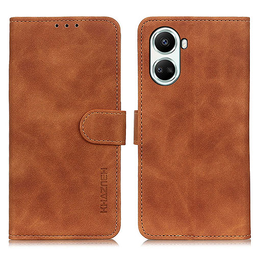 Leather Case Stands Flip Cover Holder K03Z for Huawei Nova 10 SE Brown