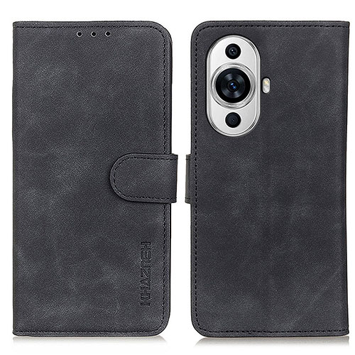 Leather Case Stands Flip Cover Holder K03Z for Huawei Nova 11 Black