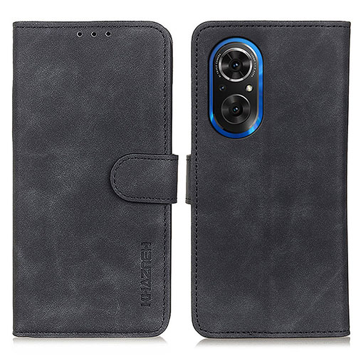 Leather Case Stands Flip Cover Holder K03Z for Huawei Nova 9 SE Black