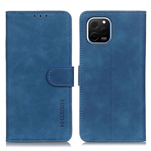 Leather Case Stands Flip Cover Holder K03Z for Huawei Nova Y61 Blue