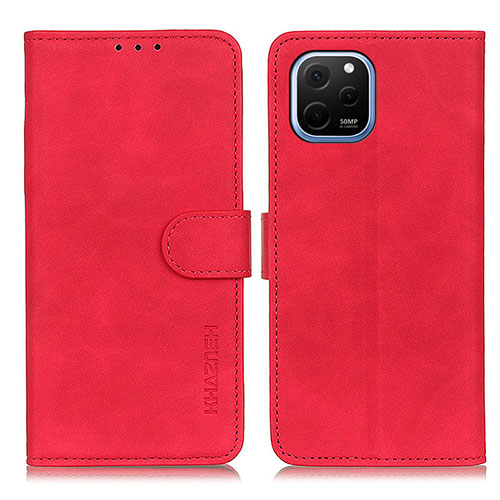 Leather Case Stands Flip Cover Holder K03Z for Huawei Nova Y61 Red