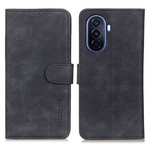 Leather Case Stands Flip Cover Holder K03Z for Huawei Nova Y71 Black