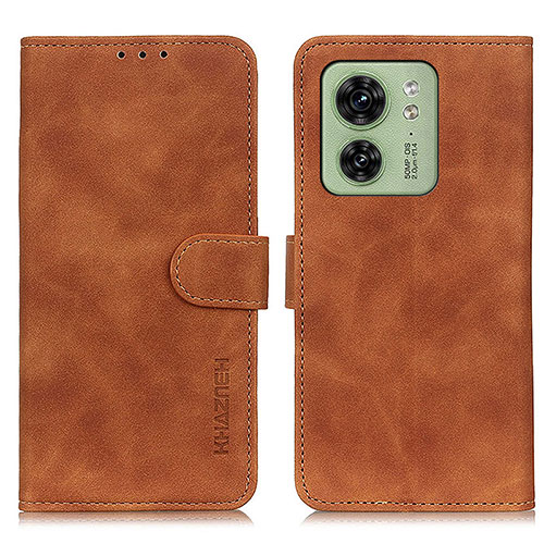 Leather Case Stands Flip Cover Holder K03Z for Motorola Moto Edge 40 5G Brown