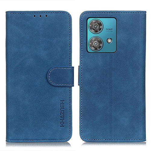 Leather Case Stands Flip Cover Holder K03Z for Motorola Moto Edge 40 Neo 5G Blue