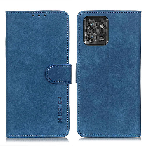 Leather Case Stands Flip Cover Holder K03Z for Motorola ThinkPhone 5G Blue