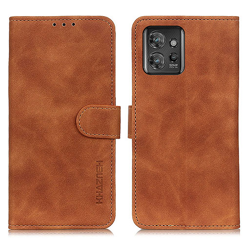 Leather Case Stands Flip Cover Holder K03Z for Motorola ThinkPhone 5G Brown