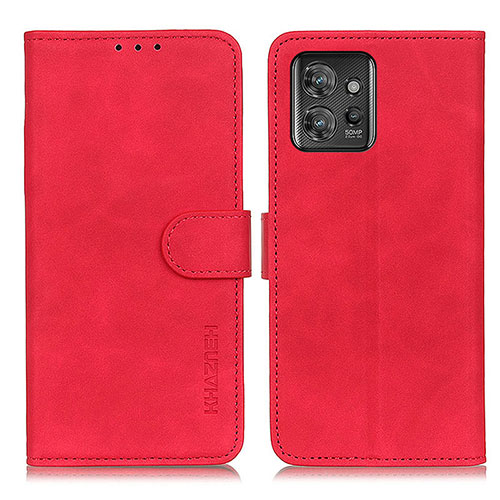 Leather Case Stands Flip Cover Holder K03Z for Motorola ThinkPhone 5G Red