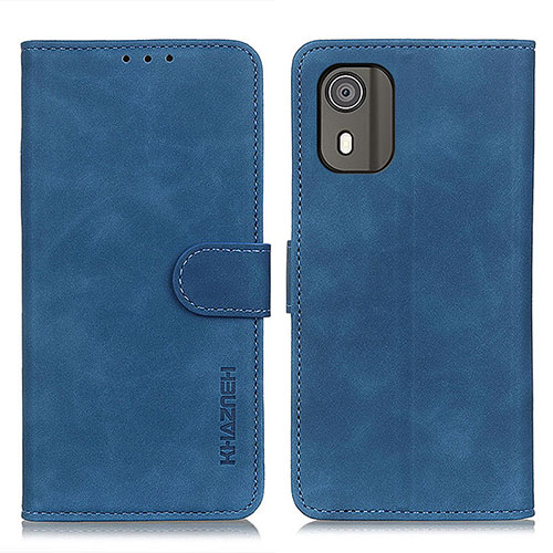 Leather Case Stands Flip Cover Holder K03Z for Nokia C02 Blue