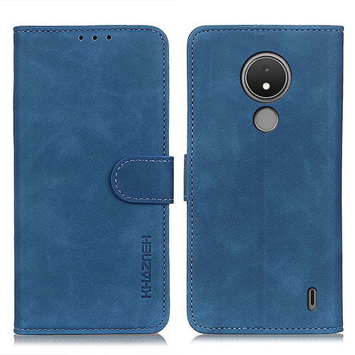 Leather Case Stands Flip Cover Holder K03Z for Nokia C21 Blue