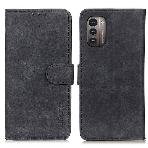 Leather Case Stands Flip Cover Holder K03Z for Nokia G11 Black