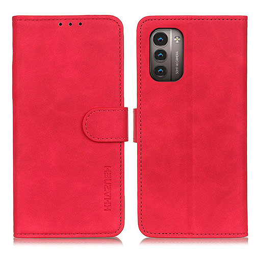 Leather Case Stands Flip Cover Holder K03Z for Nokia G21 Red