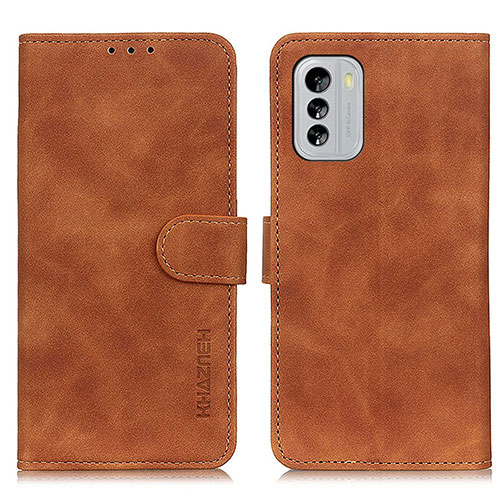 Leather Case Stands Flip Cover Holder K03Z for Nokia G60 5G Brown