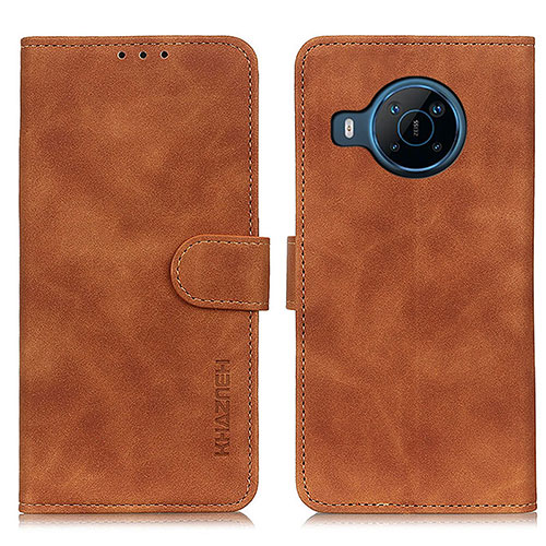 Leather Case Stands Flip Cover Holder K03Z for Nokia X100 5G Brown