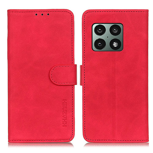 Leather Case Stands Flip Cover Holder K03Z for OnePlus 10 Pro 5G Red