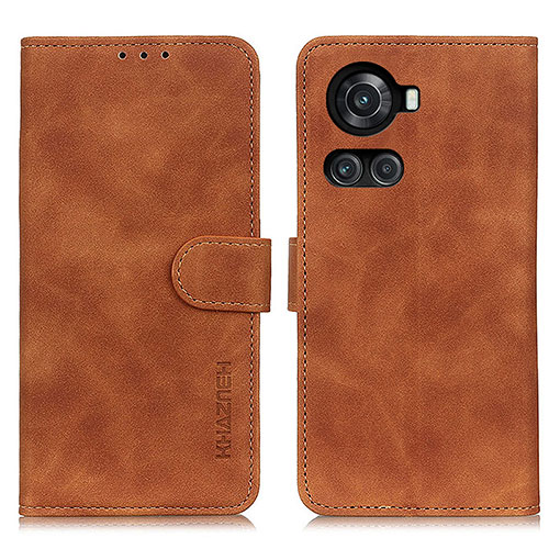 Leather Case Stands Flip Cover Holder K03Z for OnePlus Ace 5G Brown