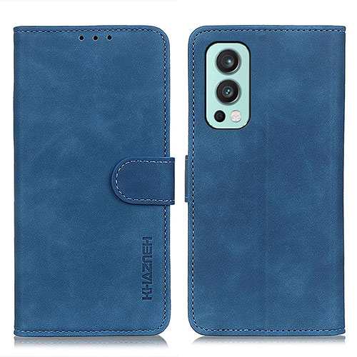 Leather Case Stands Flip Cover Holder K03Z for OnePlus Nord 2 5G Blue