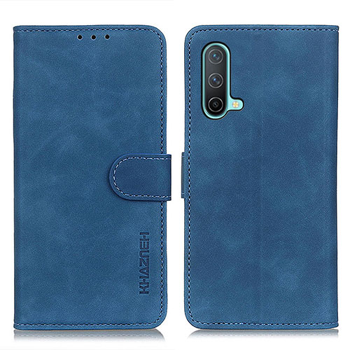 Leather Case Stands Flip Cover Holder K03Z for OnePlus Nord CE 5G Blue