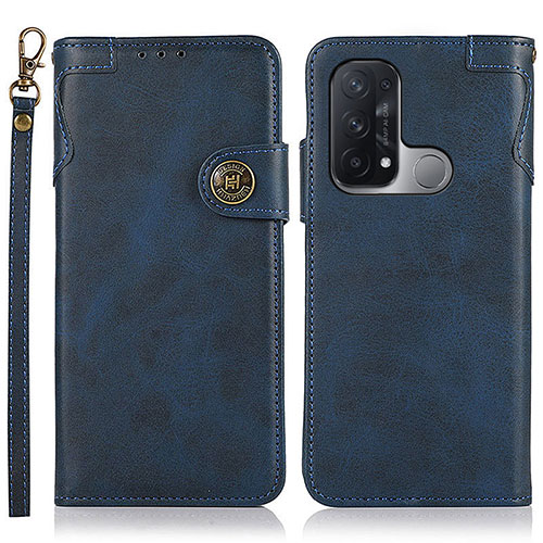 Leather Case Stands Flip Cover Holder K03Z for Oppo Reno5 A Blue