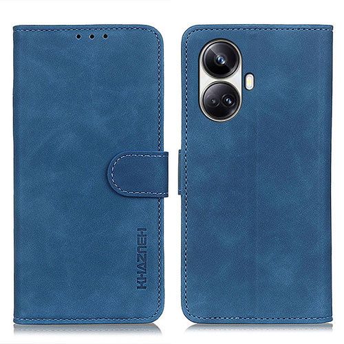 Leather Case Stands Flip Cover Holder K03Z for Realme 10 Pro+ Plus 5G Blue