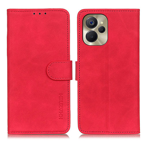 Leather Case Stands Flip Cover Holder K03Z for Realme 10T 5G Red