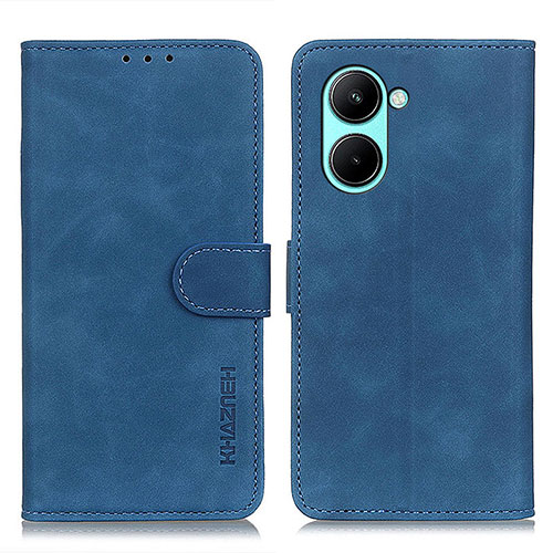 Leather Case Stands Flip Cover Holder K03Z for Realme C33 (2023) Blue