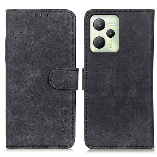 Leather Case Stands Flip Cover Holder K03Z for Realme C35 Black