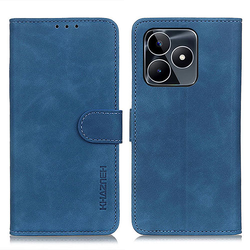 Leather Case Stands Flip Cover Holder K03Z for Realme C51 Blue