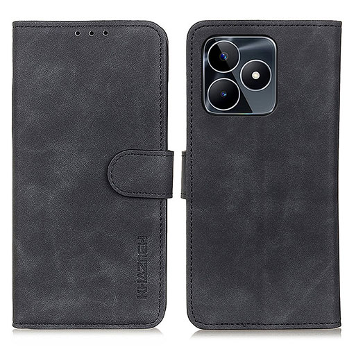 Leather Case Stands Flip Cover Holder K03Z for Realme C67 Black