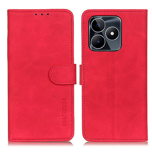 Leather Case Stands Flip Cover Holder K03Z for Realme Narzo N53 Red