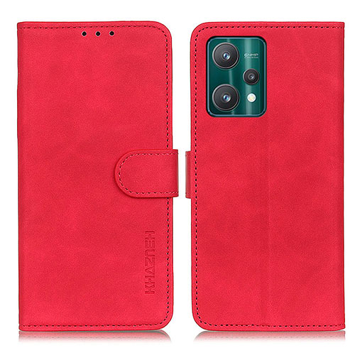 Leather Case Stands Flip Cover Holder K03Z for Realme V25 5G Red