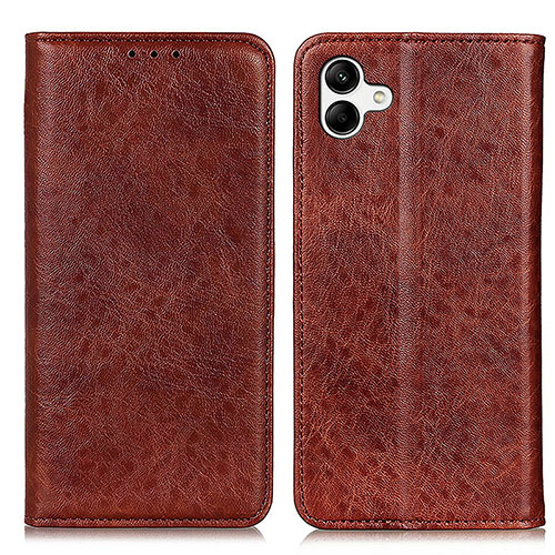 Leather Case Stands Flip Cover Holder K03Z for Samsung Galaxy A04E Brown